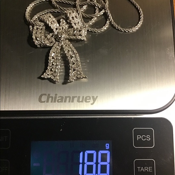 Stunning Diamond Bow! Solid white gold 2” long! - Picture 6 of 6